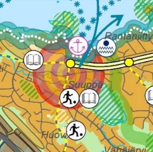 Suuppa on merkitty keskustatoimintojen ja asumisen alueeksi